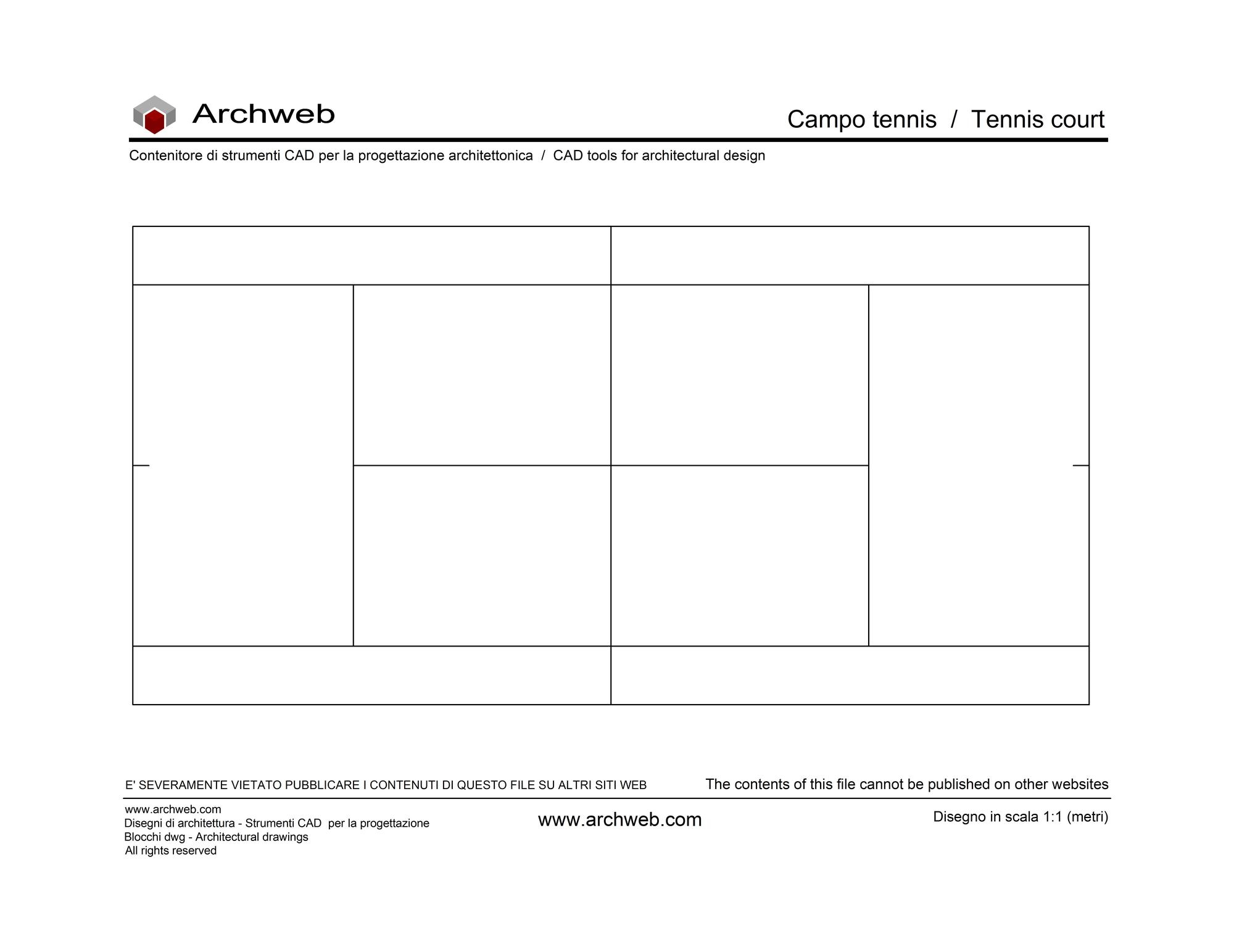 Blank Printable Tennis Court