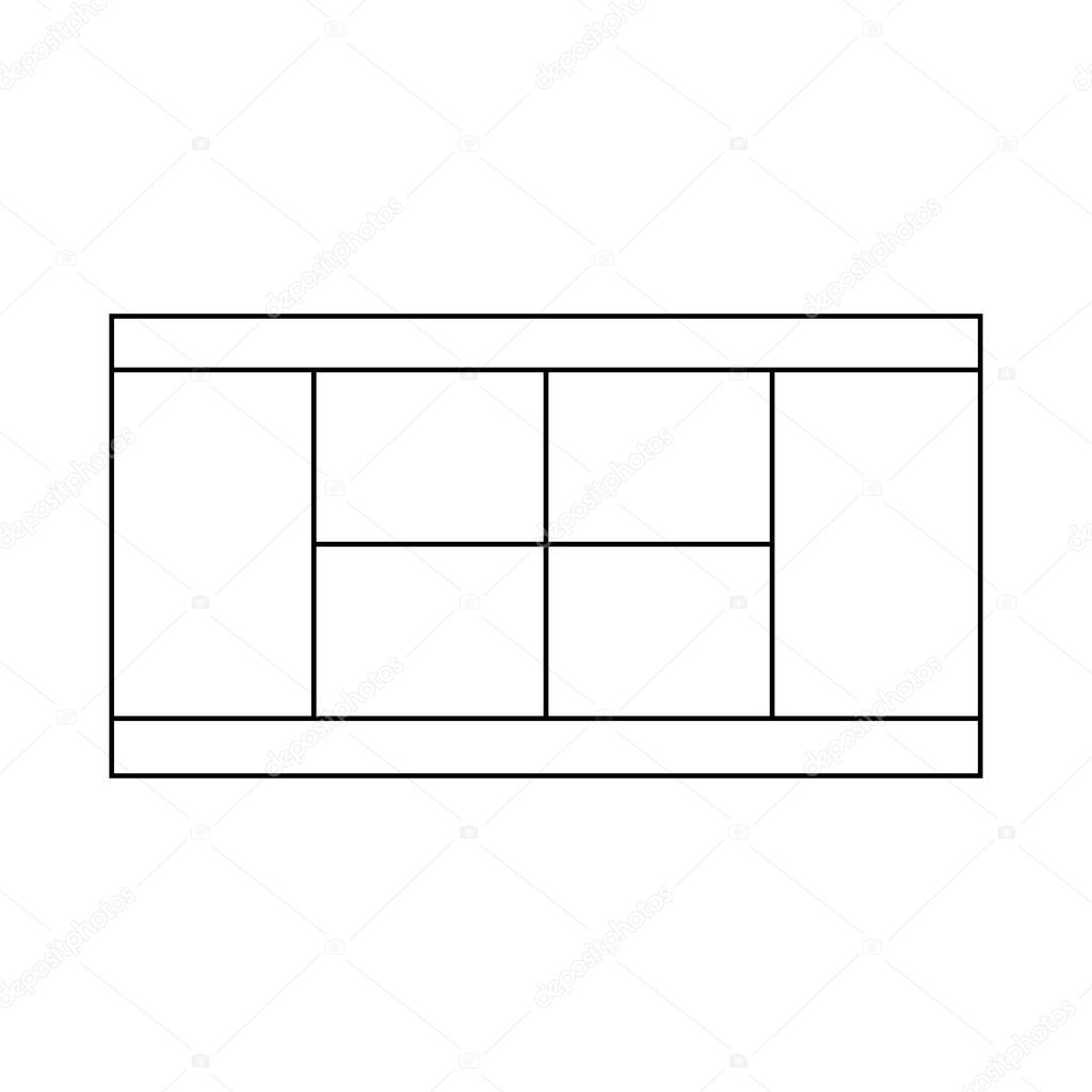 Tennis Court Icon In Outline Style Stock Vector By ylivdesign 