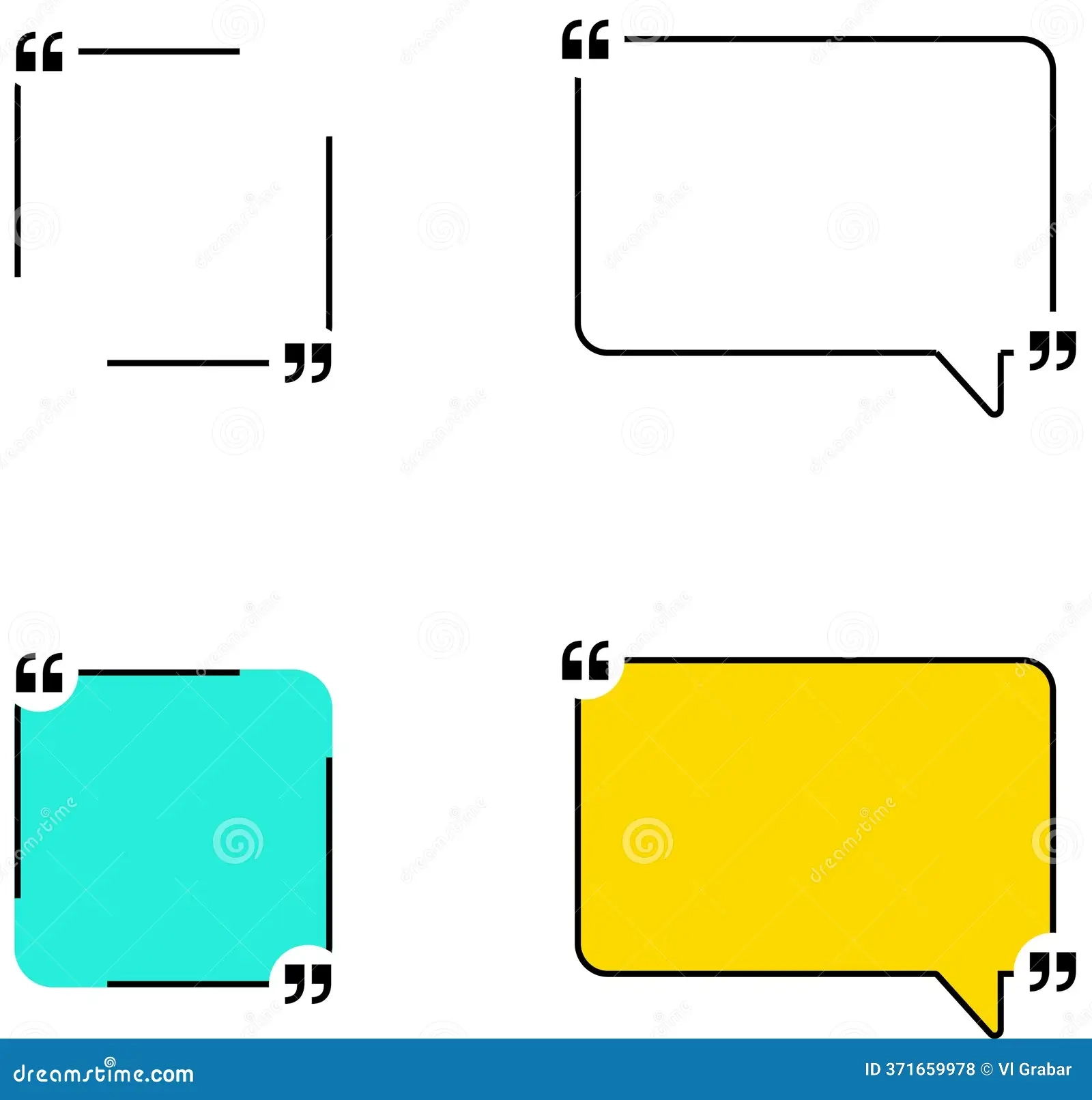 Text Quotes Quote Box Frame Big Set Blank Template Quote Text 