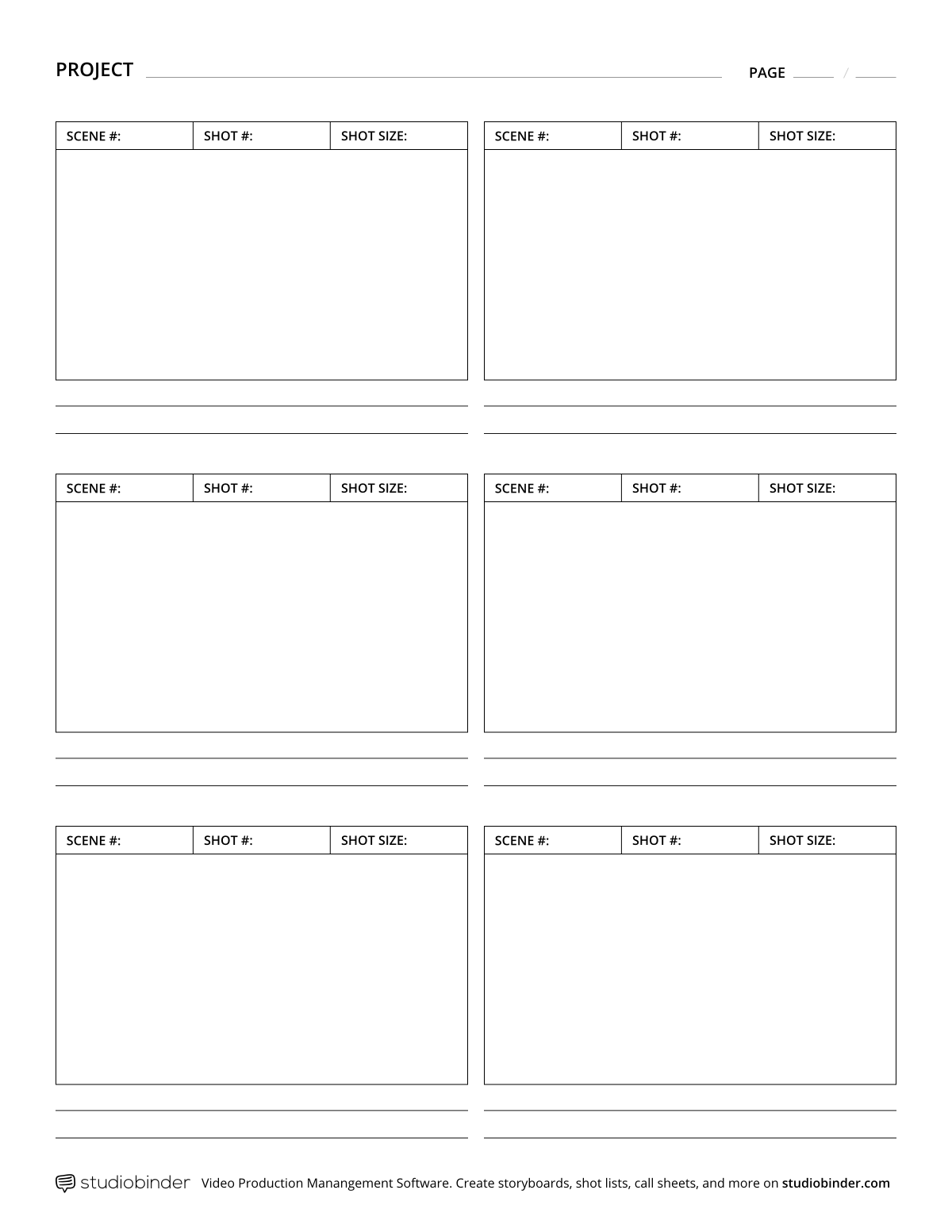 Printable Blank Storyboard