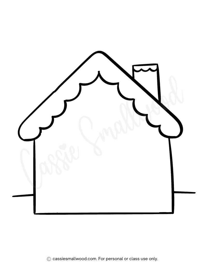 THE CUTEST Gingerbread House Coloring Pages Cassie Smallwood
