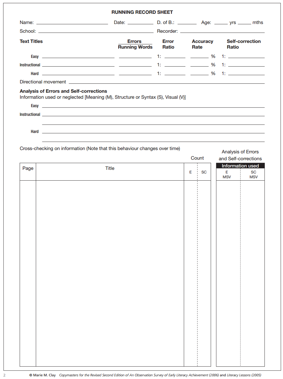 The Elementary Entourage How To Fit Running Records Into Your 