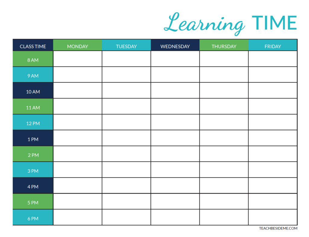 Printable Blank Student Homeschool Planner