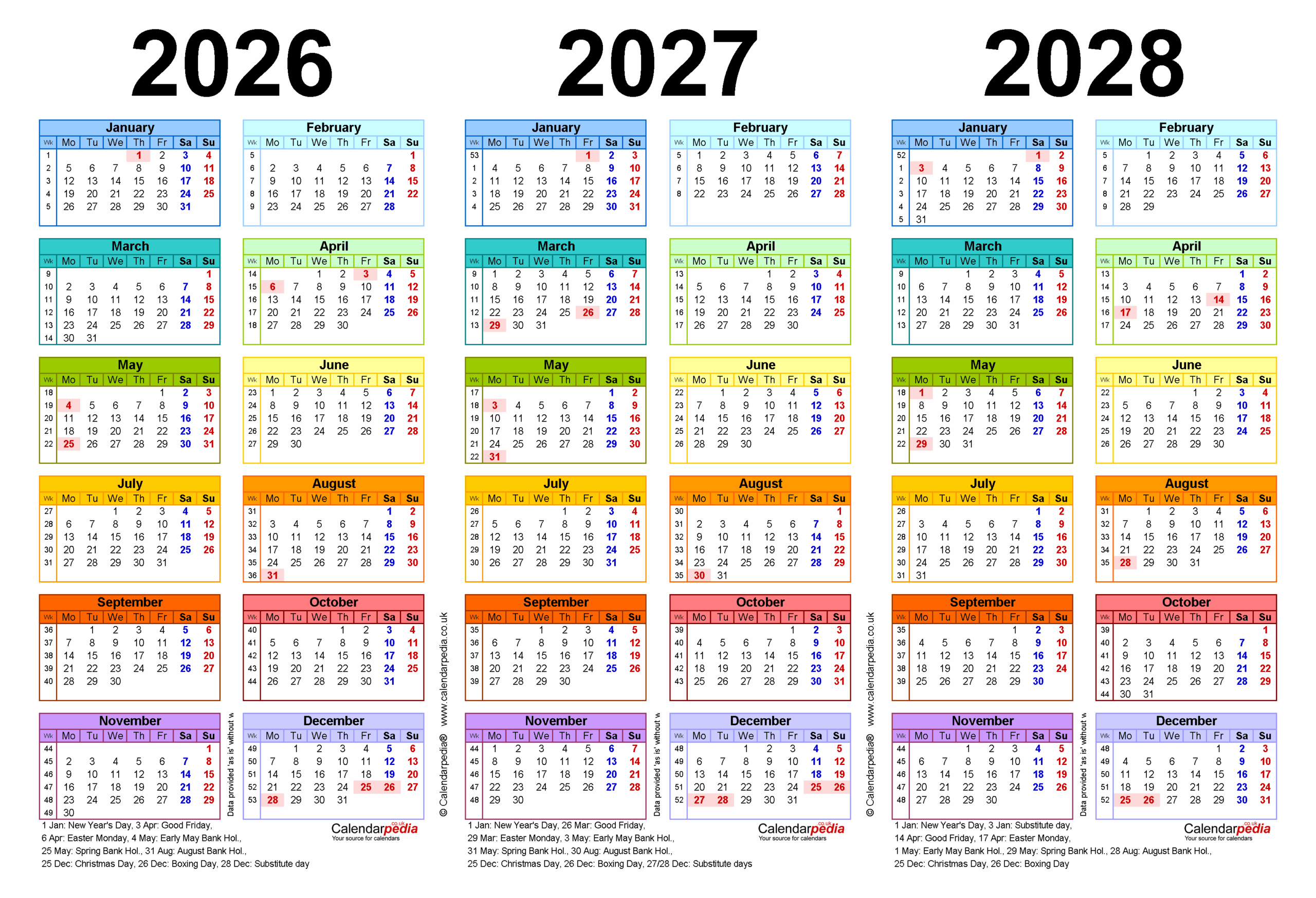 Free Blank Printable Calendar 2026-2027