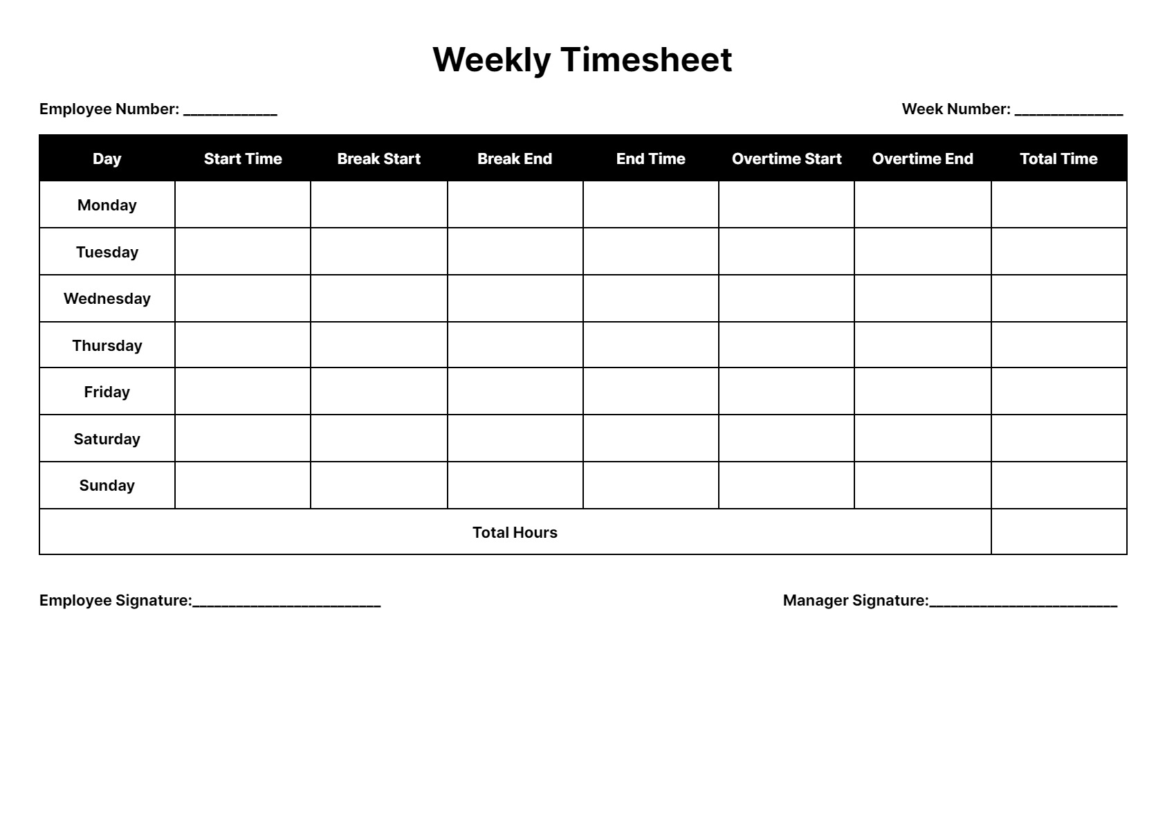 Timesheet Template Excel Free Printable Time Sheets Pdf Template Free