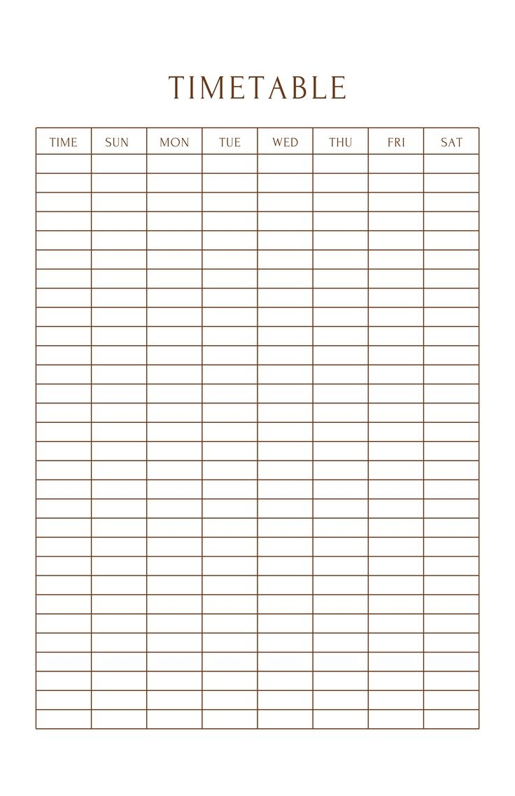 Blank Printable Schedule Tumblr