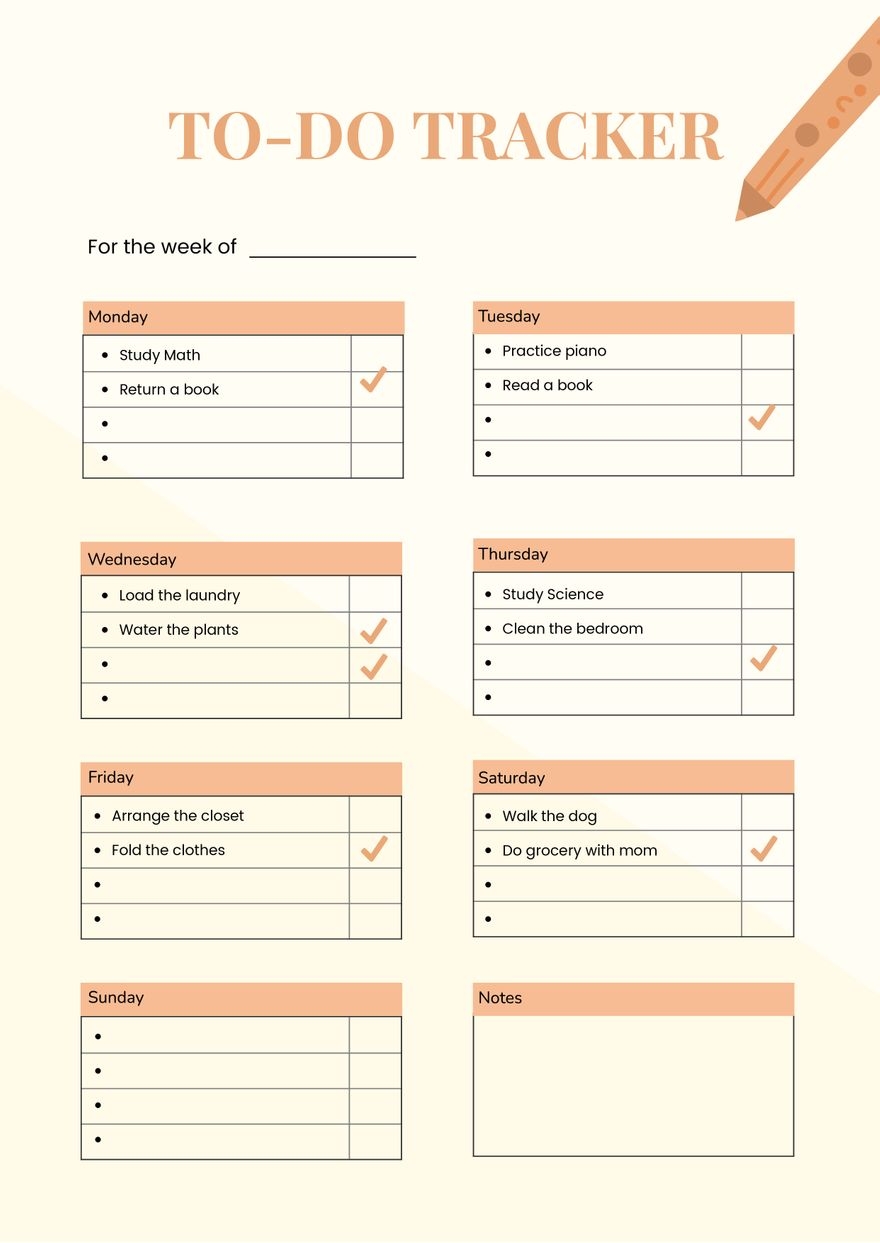 To Do Chart In Illustrator PDF Download Template
