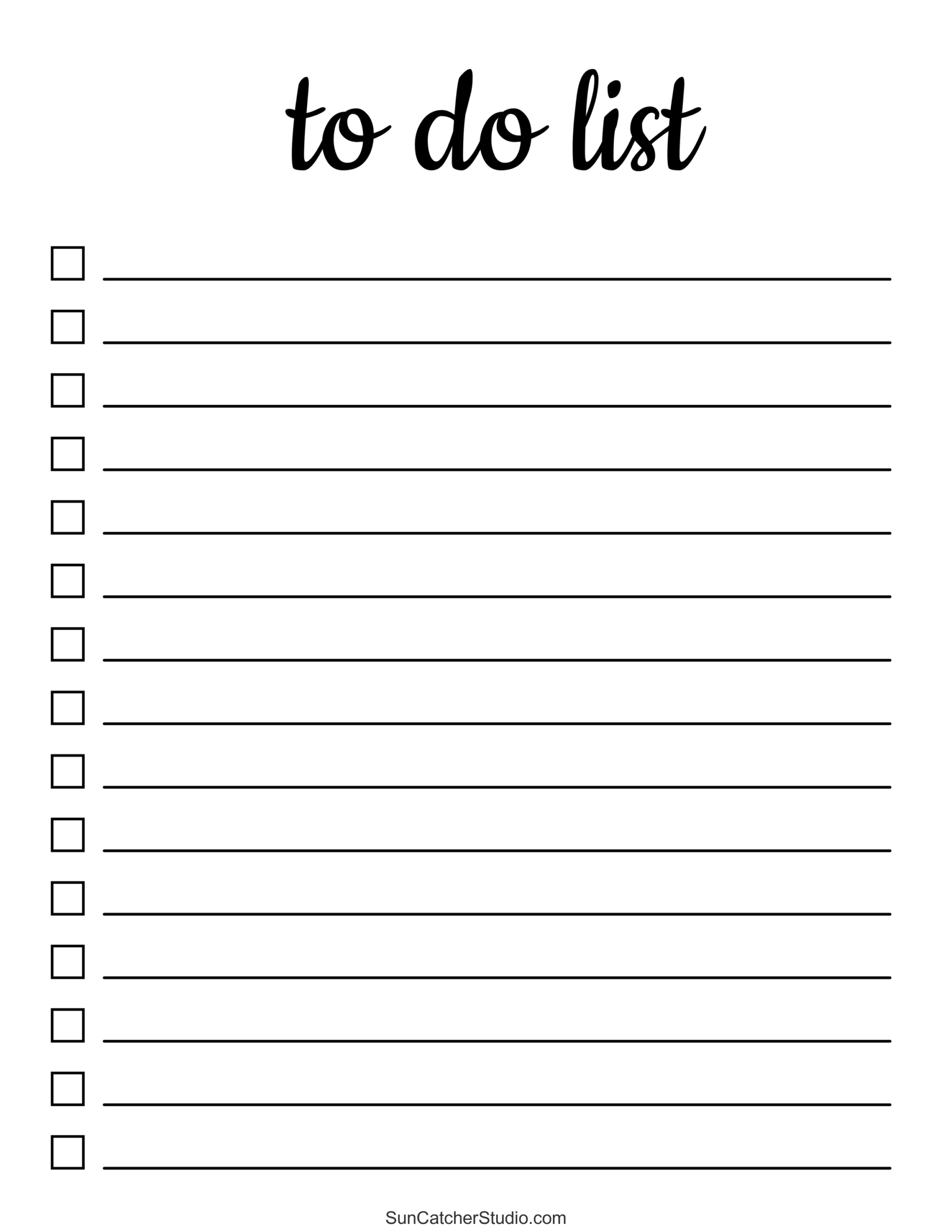 Cute Blank Lists Printable
