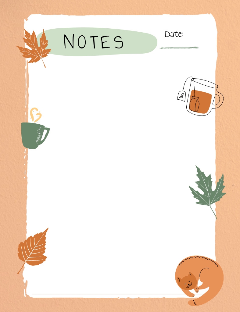 Printable Blank Autumn Notes