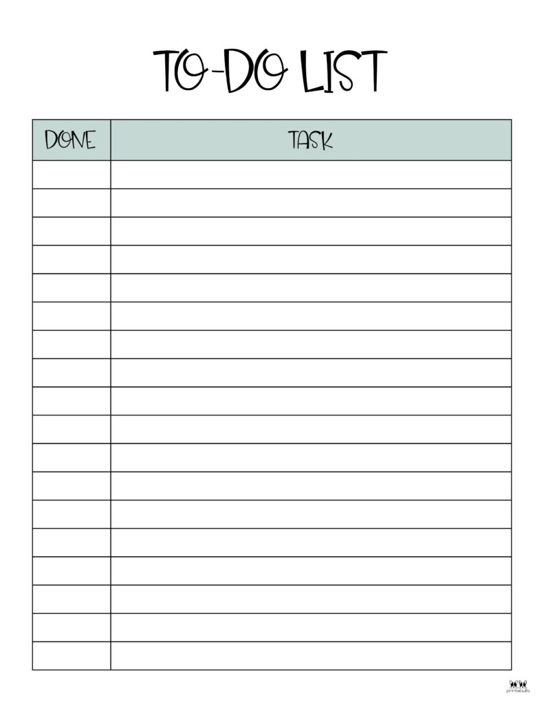To Do List Blank Printable