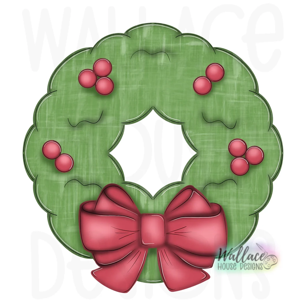 Topped With A Bow Christmas Wreath Printable Template