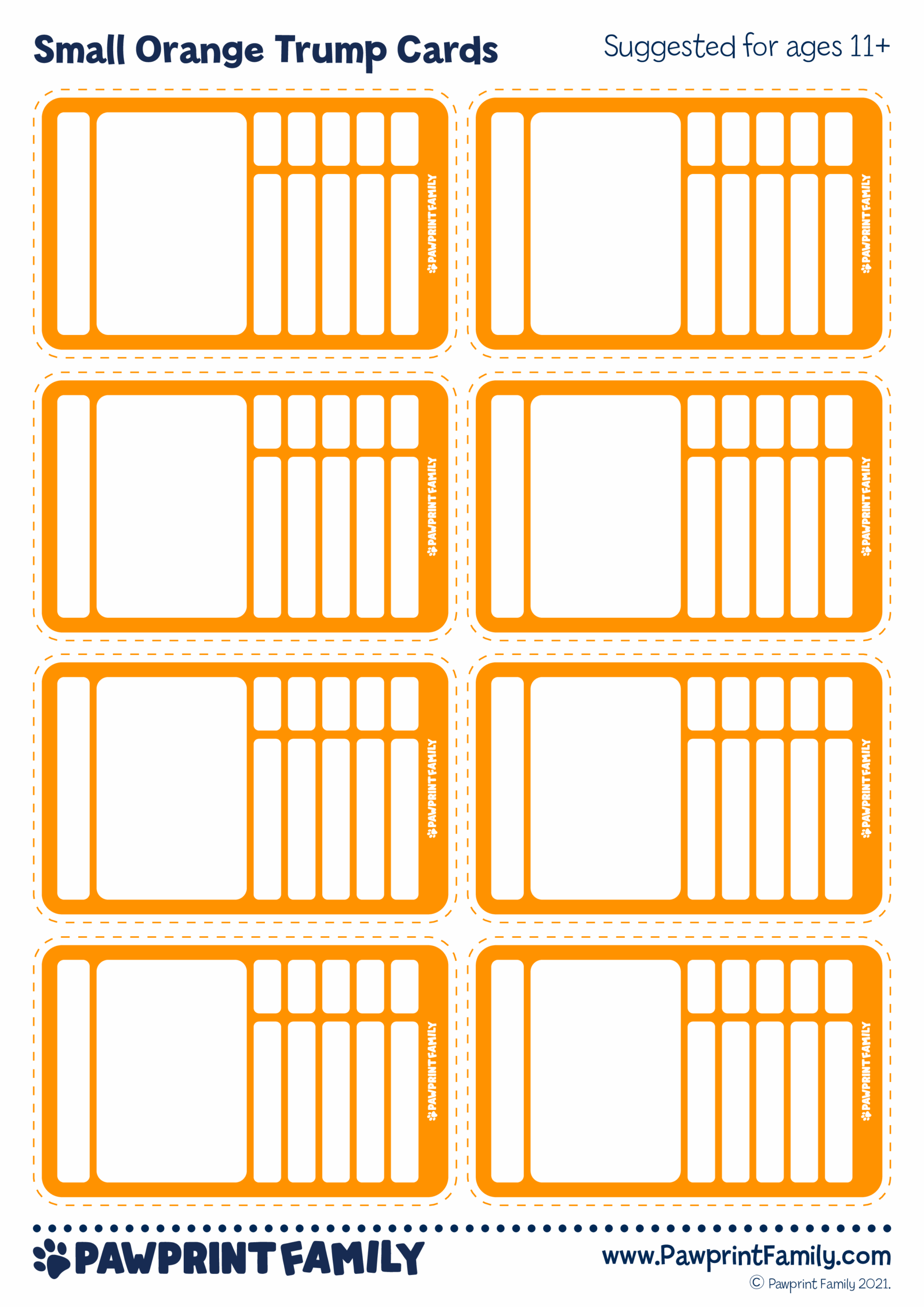 Printable Blank Top Trumps Template