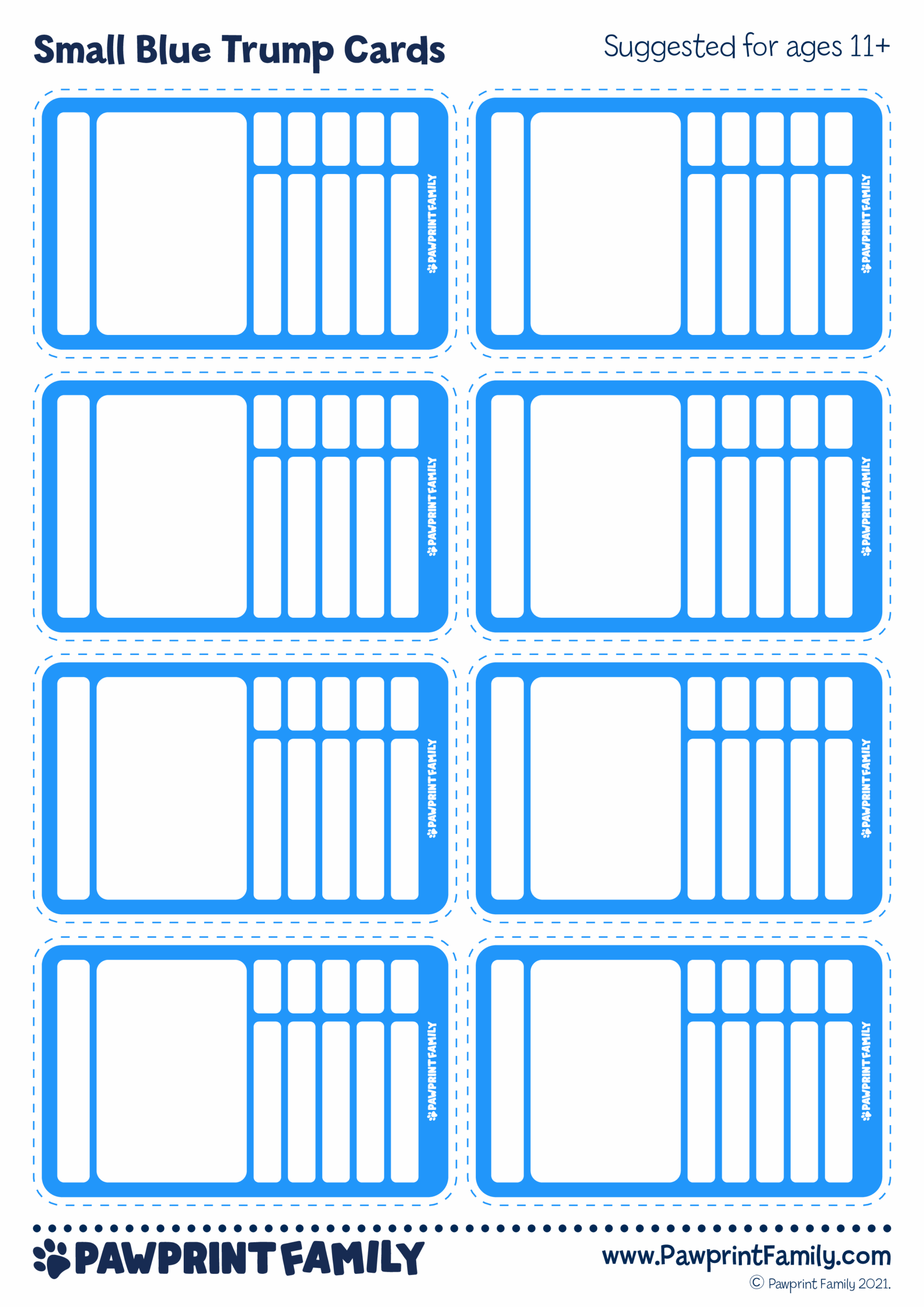 Trump Cards Template Pawprint Family