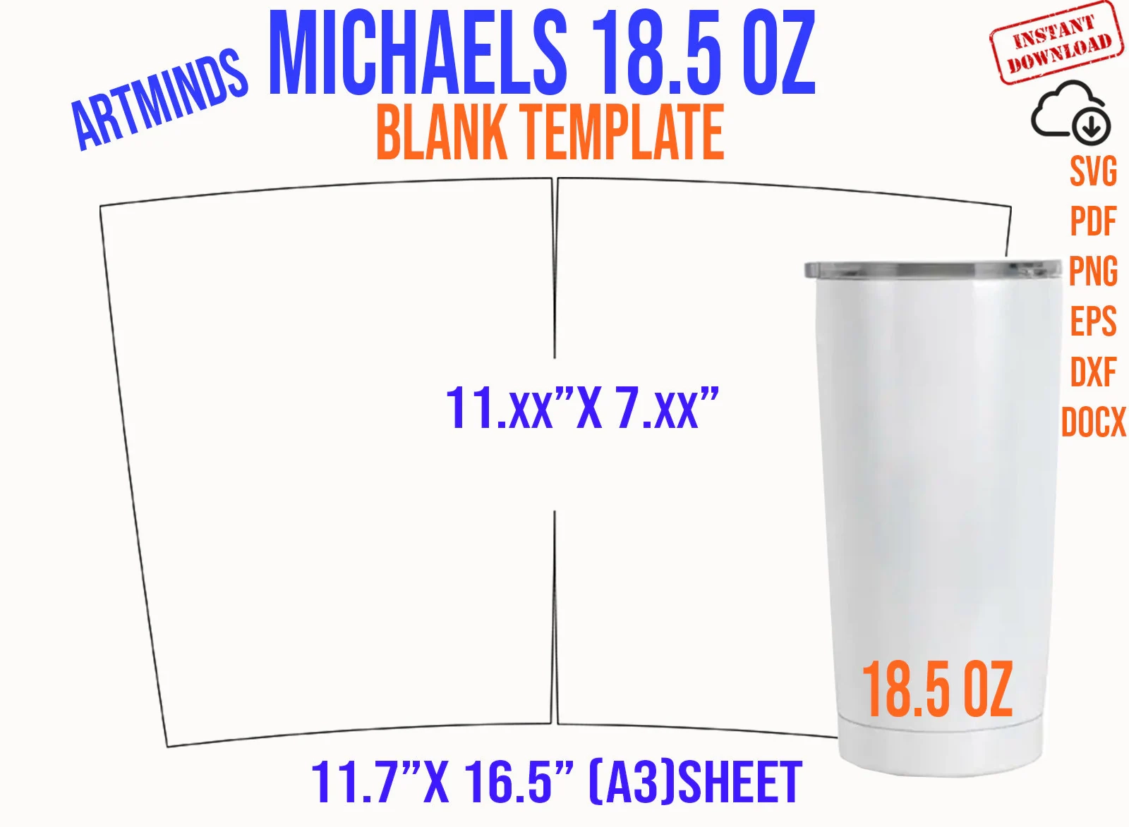 Tumbler Vorlage Michaels 18 5 Unzen Tumbler Template Full Wrap 
