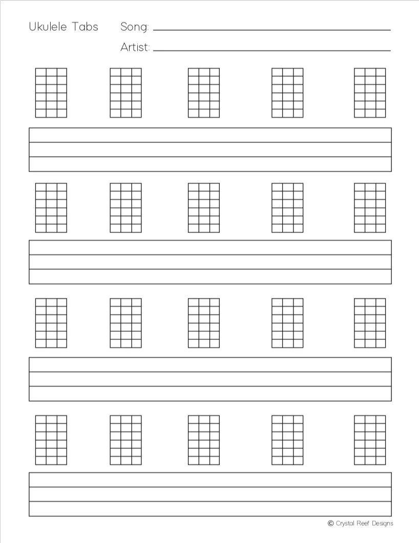 Ukulele Blank Tabs amp Akkorde Sofortiger Download Etsy de