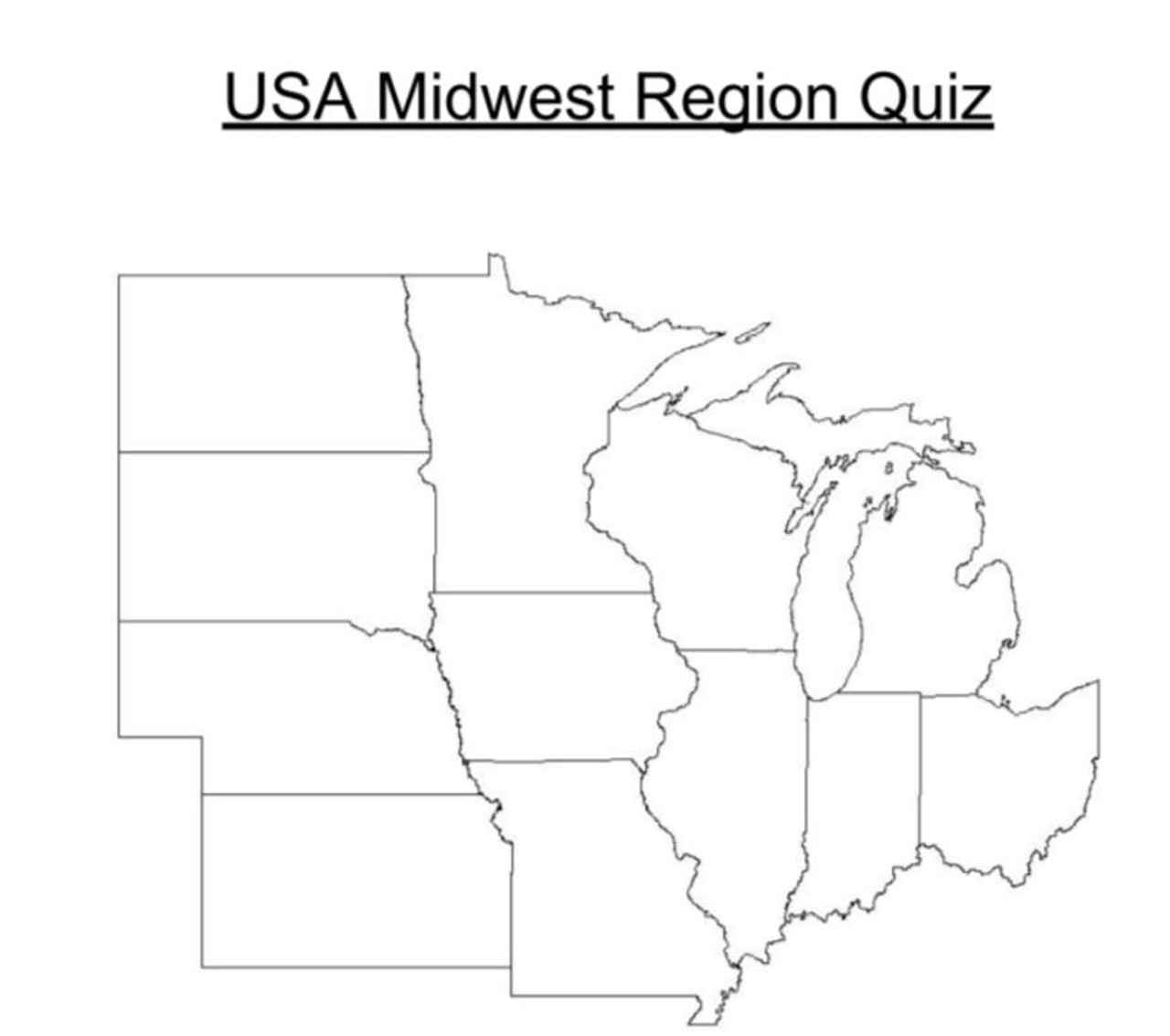 Blank Practice Map Midwest Printable