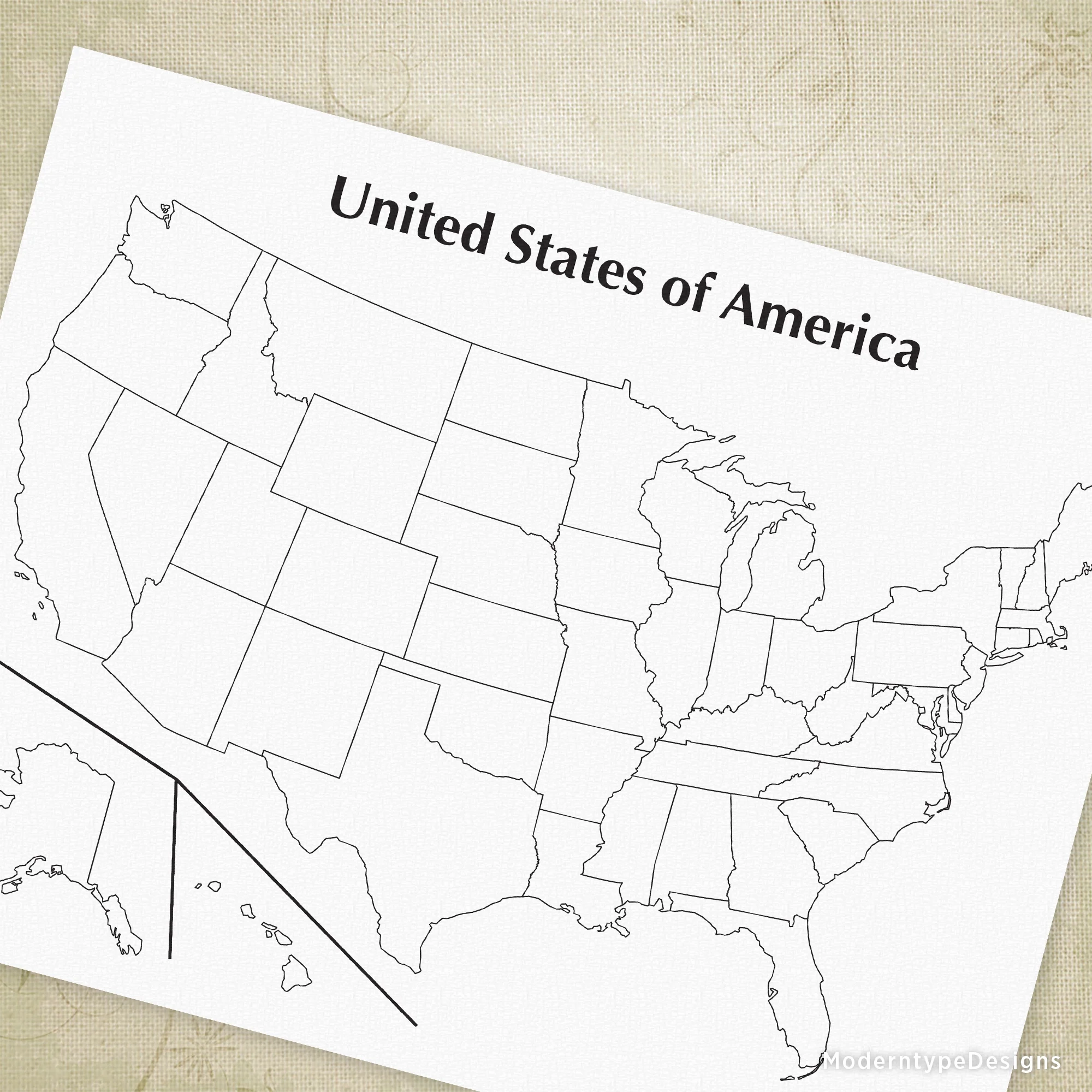 Blank America Map Printable