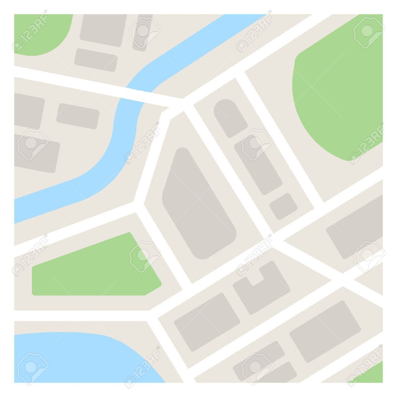 Vector Map Template Illustration Simple Flat City Map Royalty 