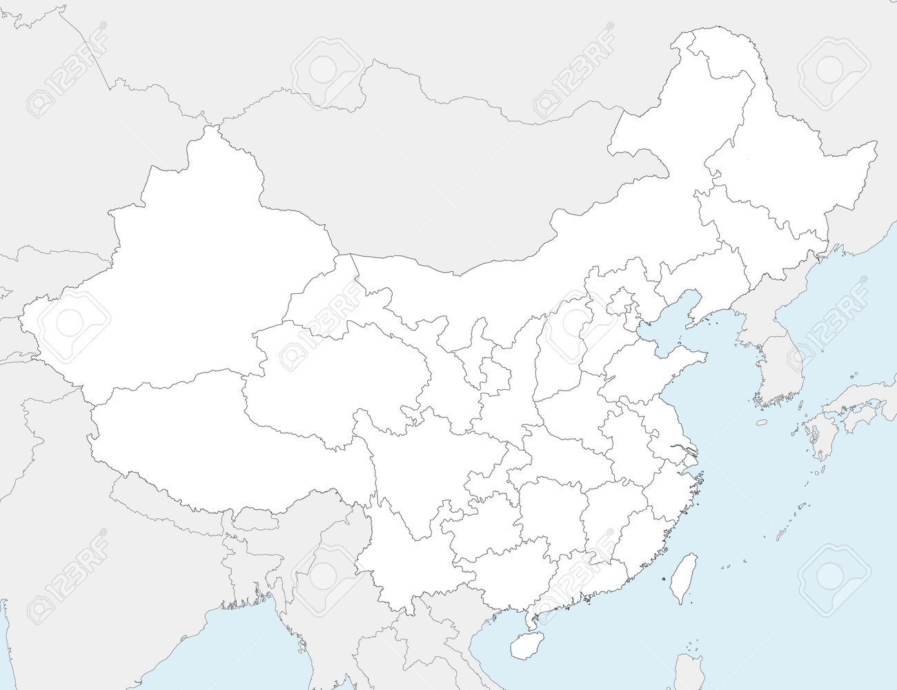 China Blank Printable Map