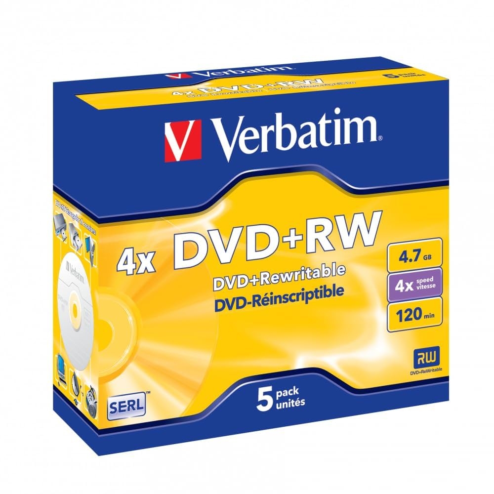 Verbatim 43229 Blank DVD RW 4X Disc In Non Print Jewel Case Pack Of 5 Amazon in Computers amp Accessories