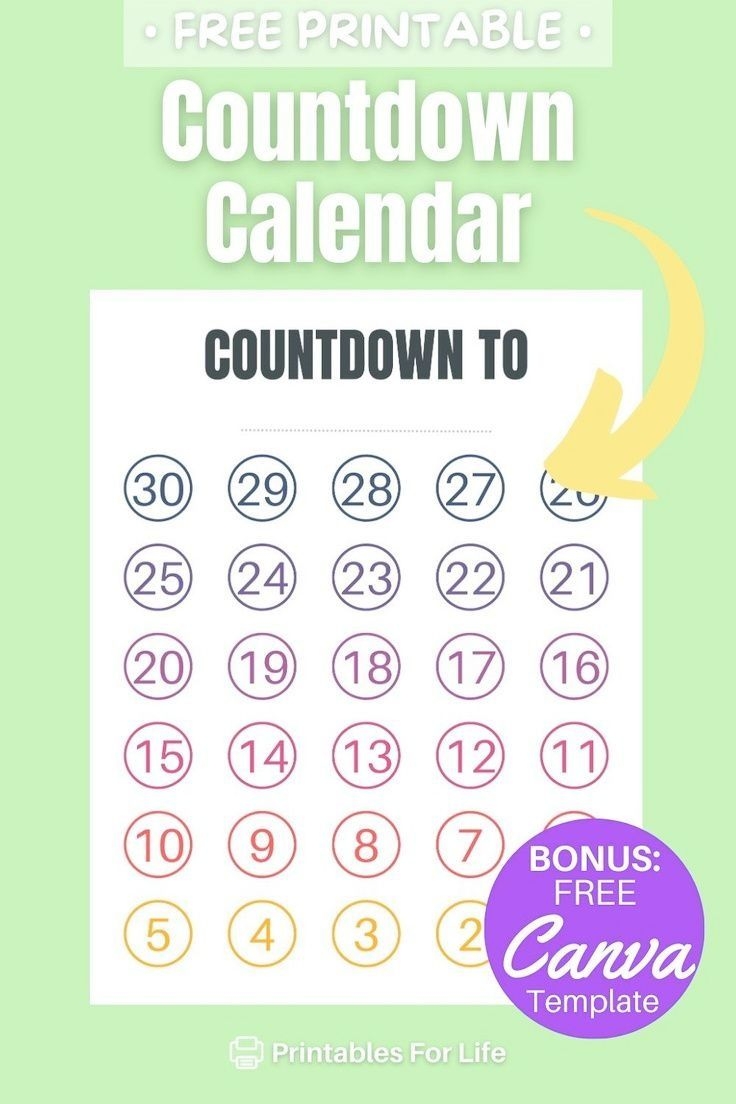 Printable Blank 30-Day Calendar Earthtones