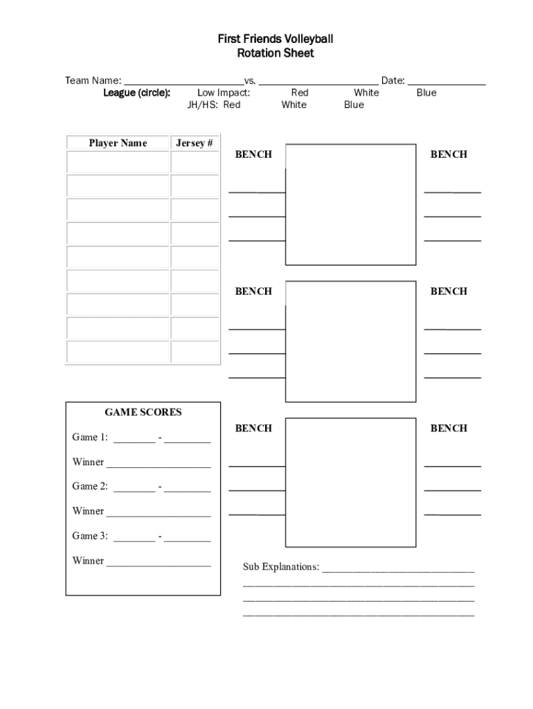 Volleyball Rotation Sheets Fill Out amp Sign Online DocHub