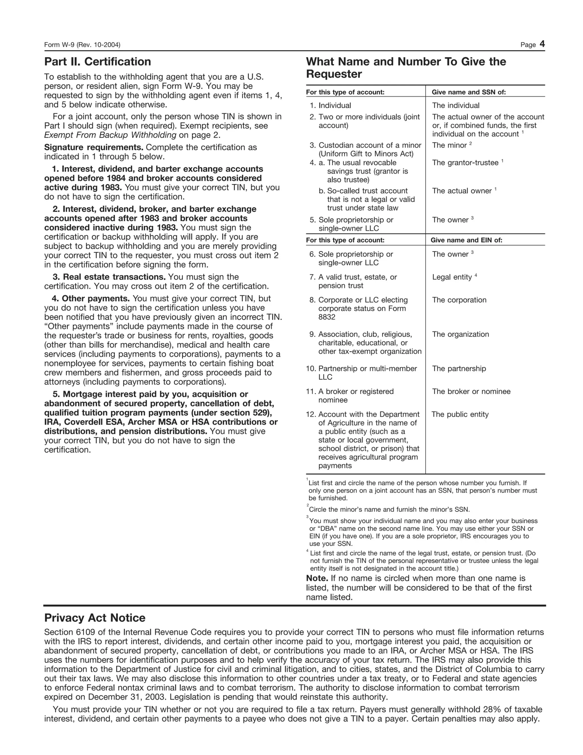 Printable Blank Federal W9 2026