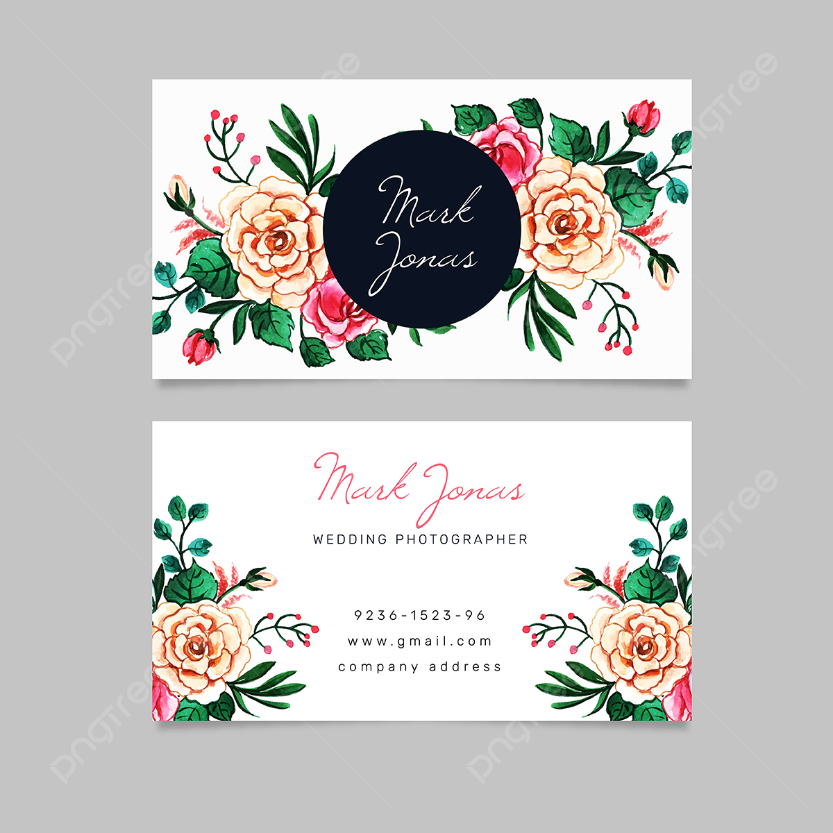 Blank Printable Floral Name Card
