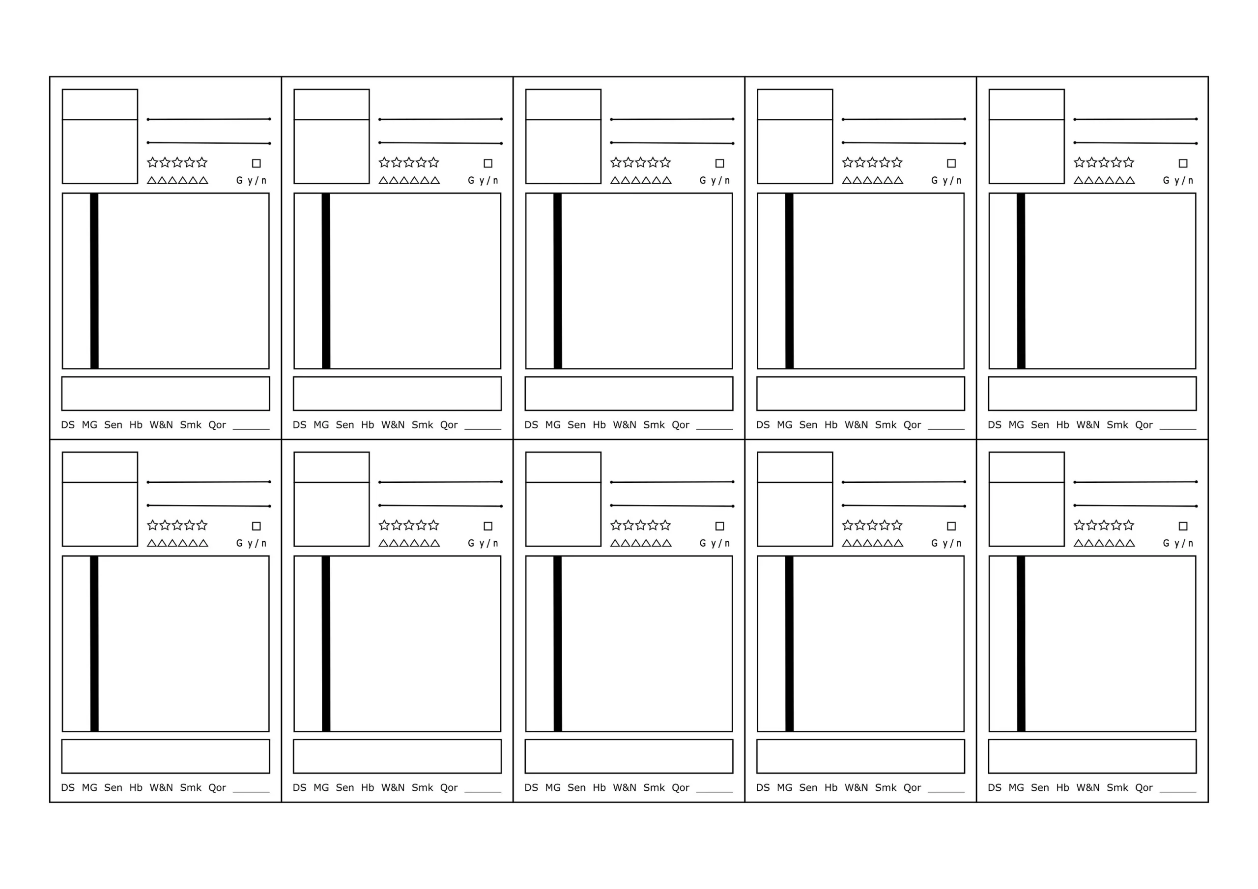 Watercolor Swatch Card Template printable Etsy Ireland