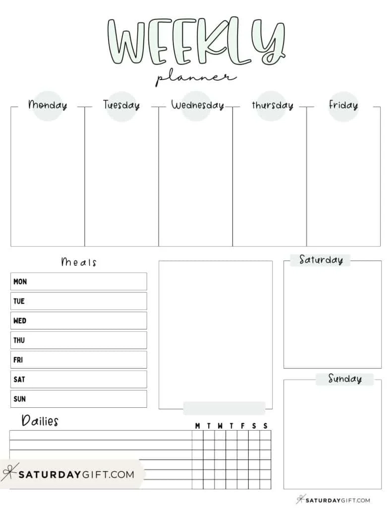 Weekly Planner Printable 39 Cute Free Weekly Calendar Templates 