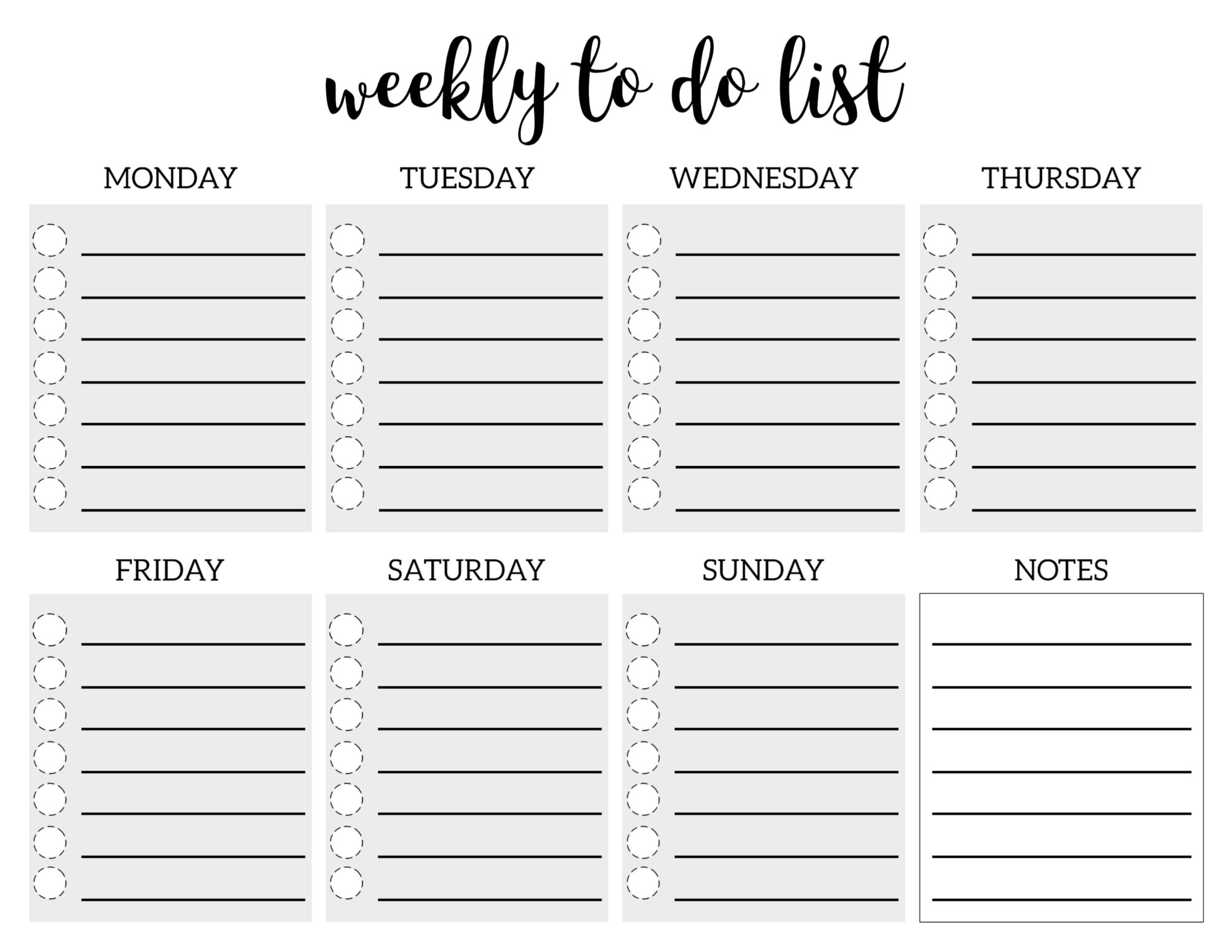 Printable Blank Check List Todo