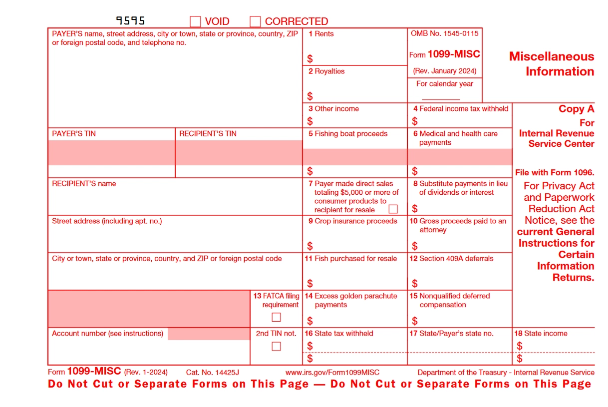 Printable Blank 2026 1099