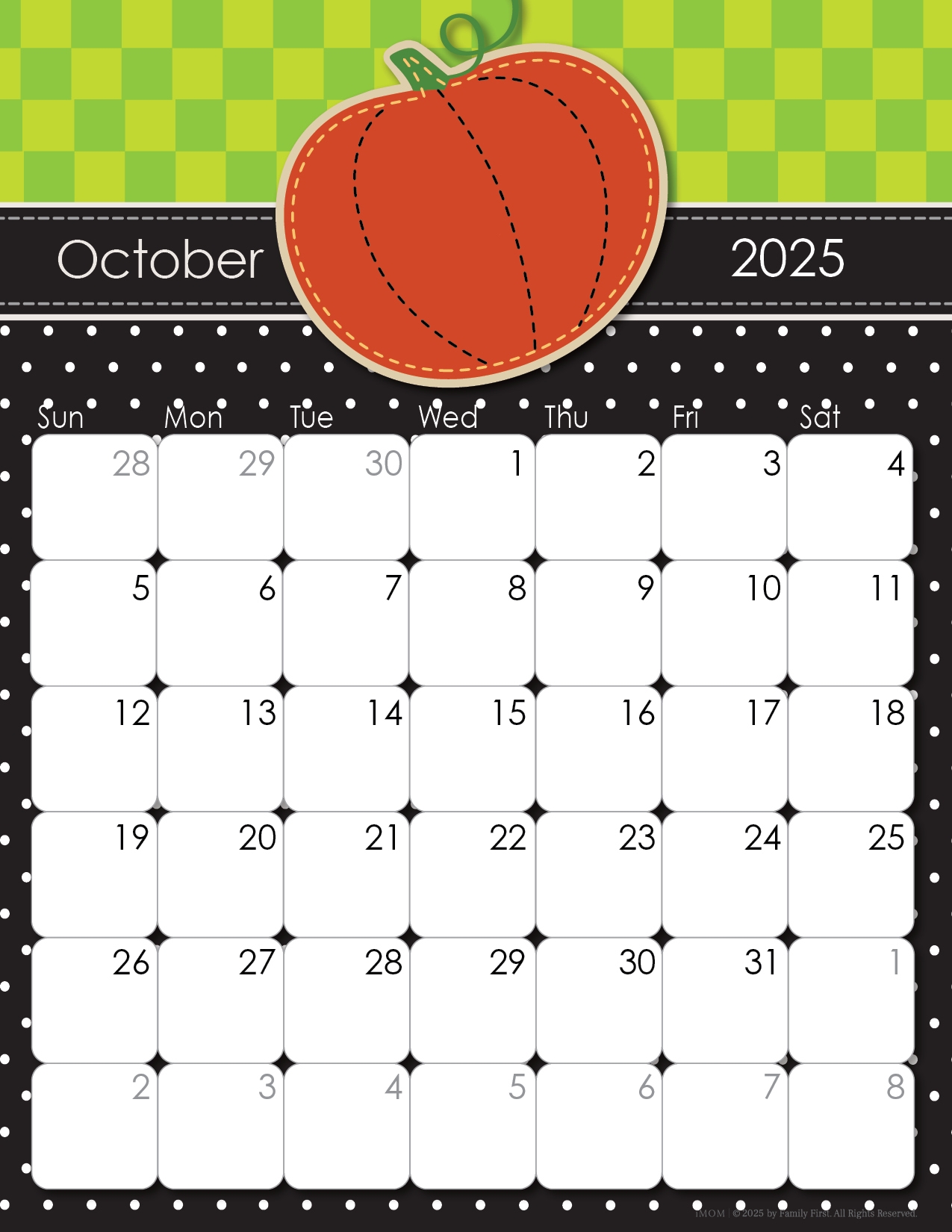 Blank Printable Calendar Moms