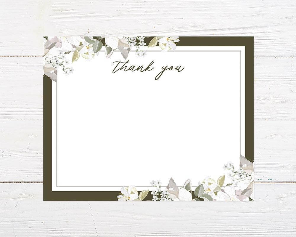 White Floral Thank You Card Go Print Plus