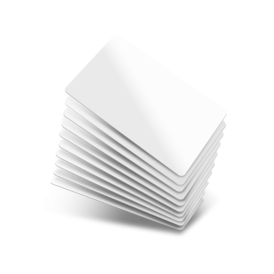 White Gloss Blank CR80 PVC Plastic Cards