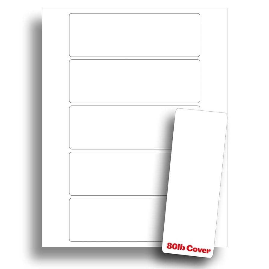 White Printable Bookmarks Blank Bookmarks Printing Paper For Inkjet And Laser Printers Heavy Cardstock With 80lb Cover 2x6 Perforated Bookmarks 