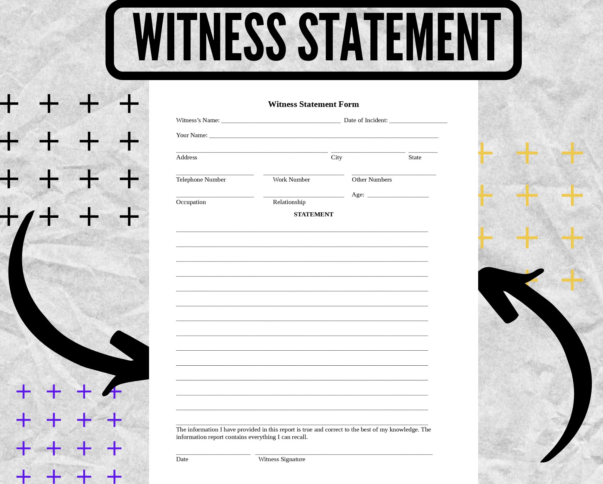 Printable Blank Witness Statement Form
