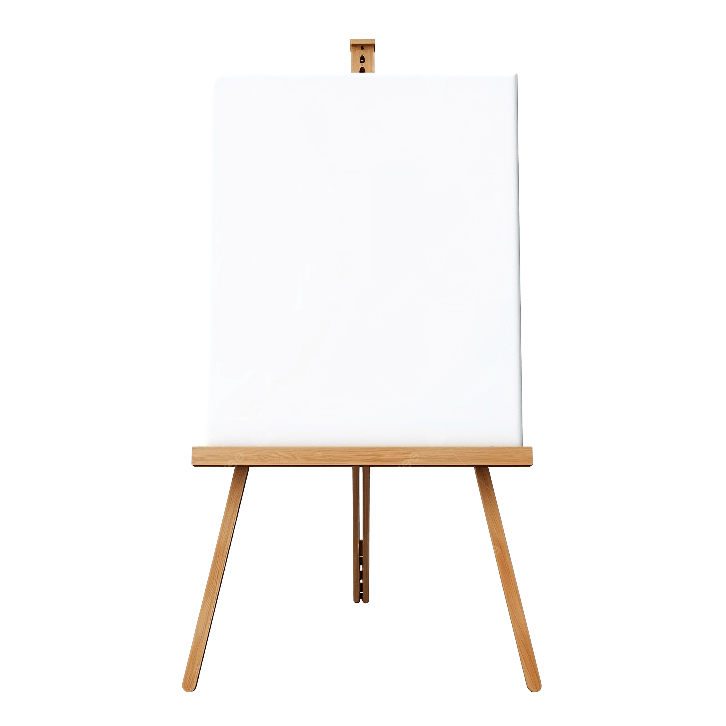 Wooden Easel With Blank White Canvas Isolated Created With 