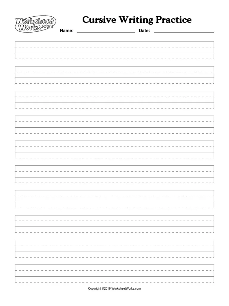 WorksheetWorks Cursive Writing Practice 1 PDF PDF