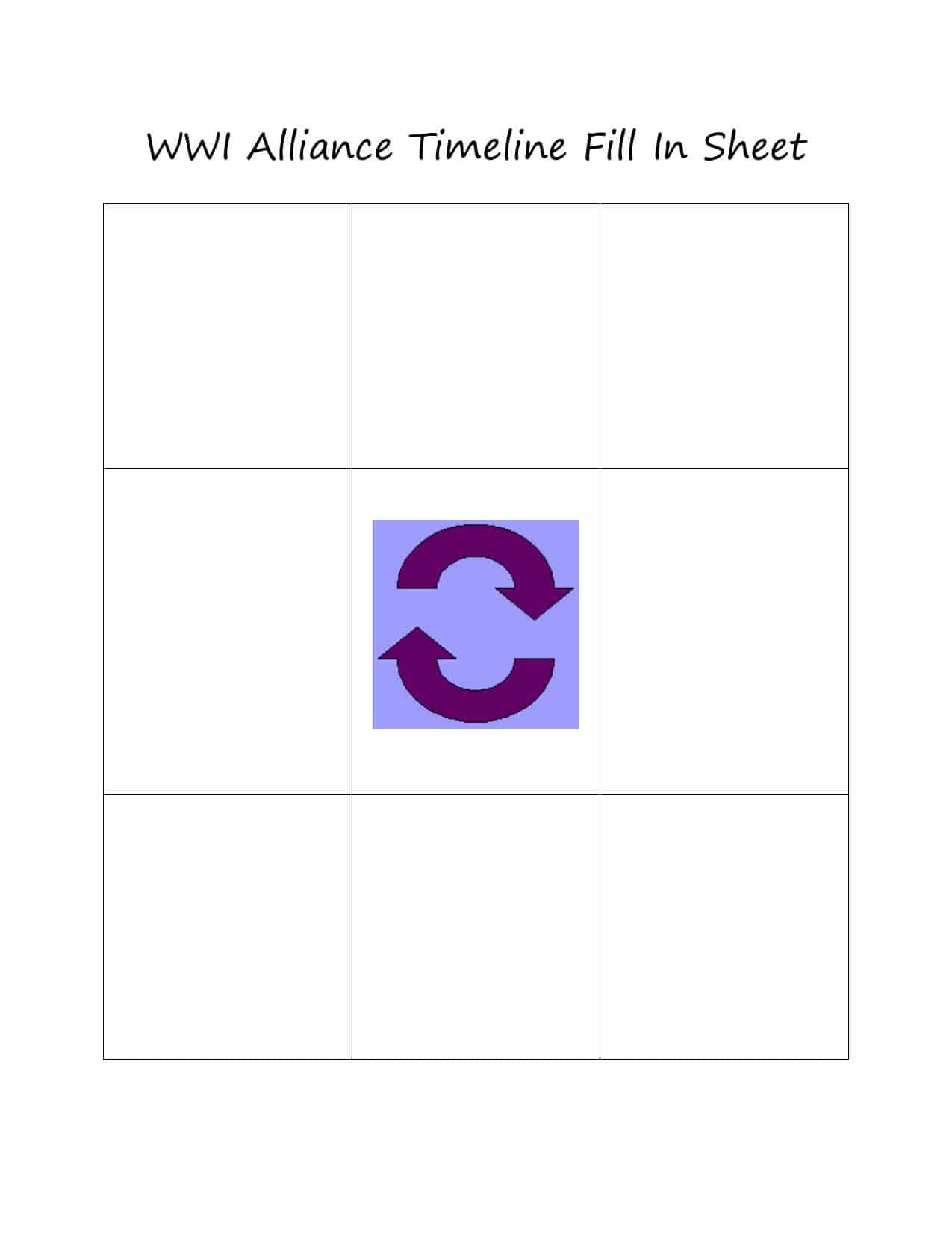 Printable Wwi Blank Timeline
