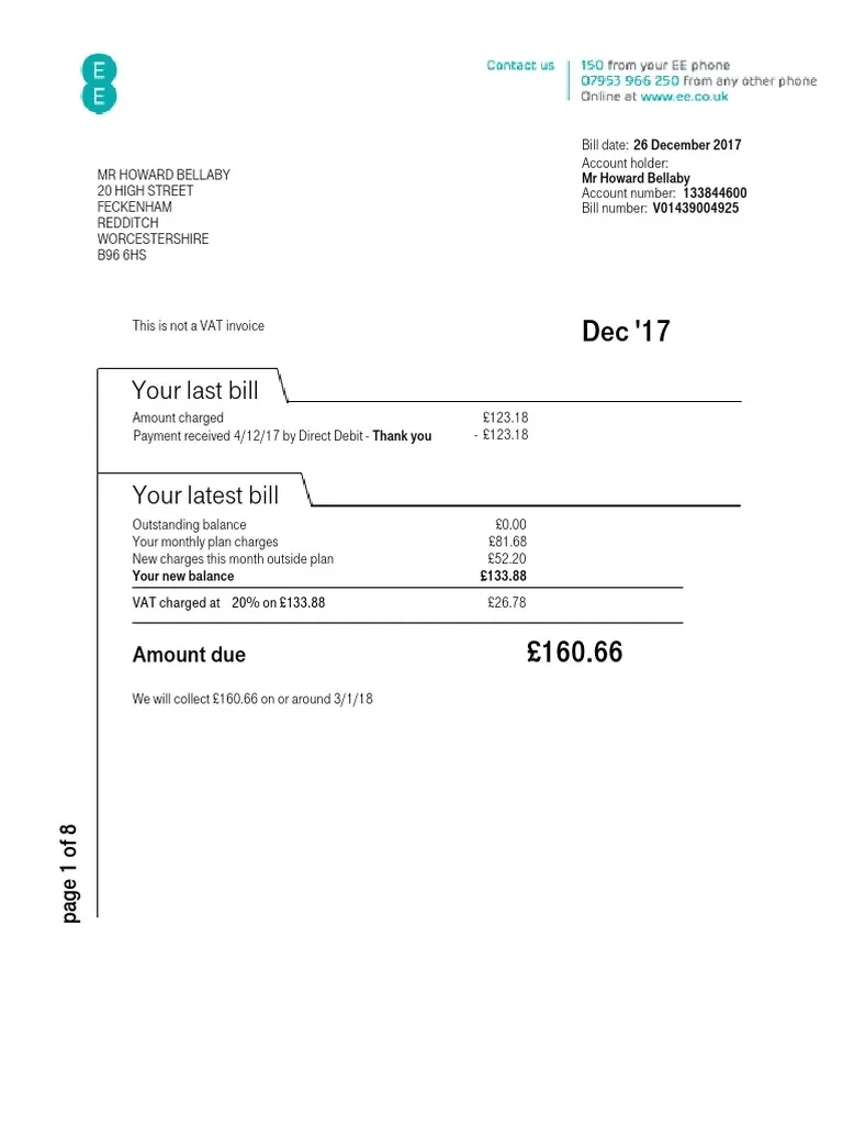Your Last Bill Amount Due PDF Invoice Debits And Credits