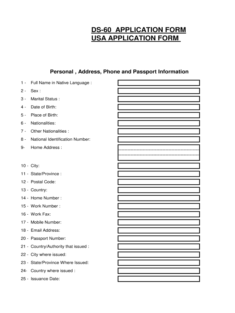 za ds 60 form fill online printable fillable blank pdffiller